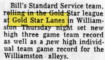 Gold Star Lanes - Dec 1960 Article